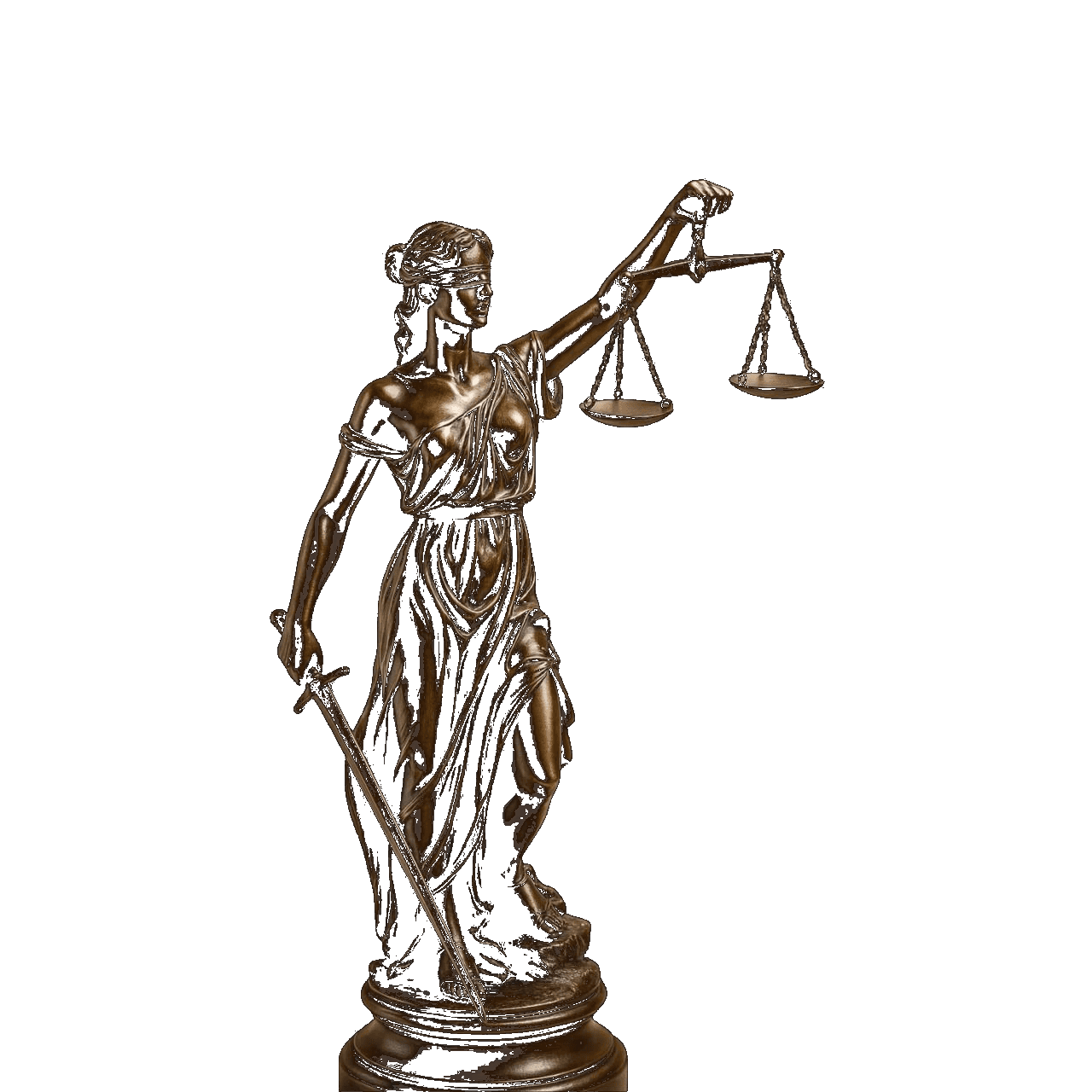 Estatua de la justicia en bronce